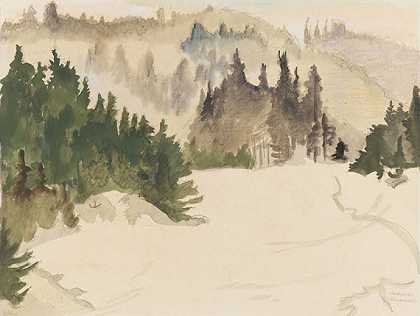 1941年冬天的雾。 by Erich Heckel