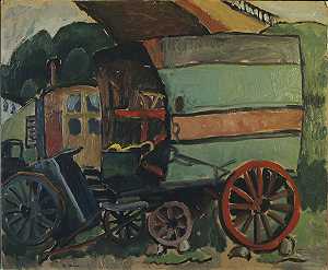 吉卜赛一号马车（吉卜赛一号商队），1930年 by Gabriele Münter