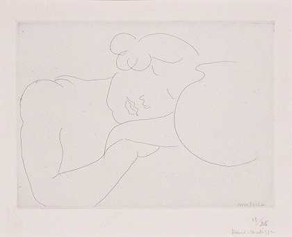 1929年，年轻女子睡在罐子旁边 by Henri Matisse