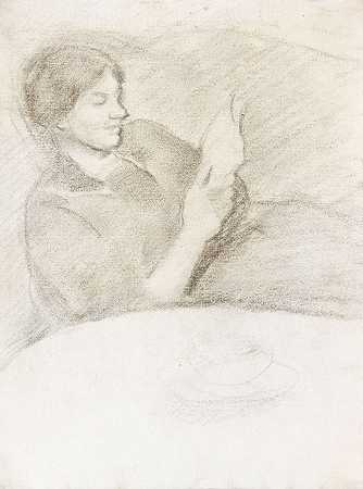 伊丽莎白与杯子，雷丁，1909/10。 by August Macke