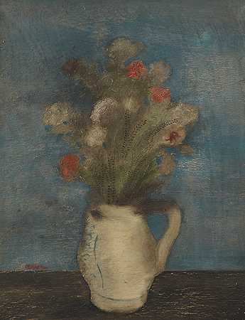 花卉静物画，1930年左右。 by Jankel Adler