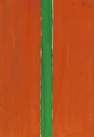 无标题（2A，橙色加绿色），1988年。 by Günther Förg