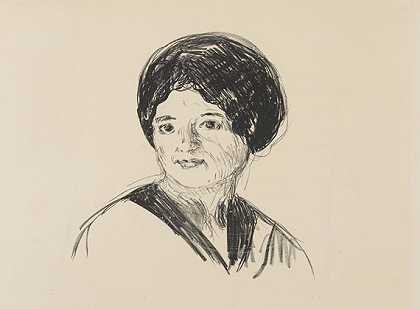 年轻女子（昂克文内），1912年。 by Edvard Munch