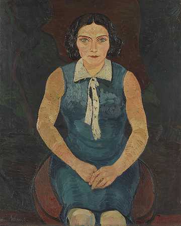 女性肖像，1928年。 by Josef Scharl