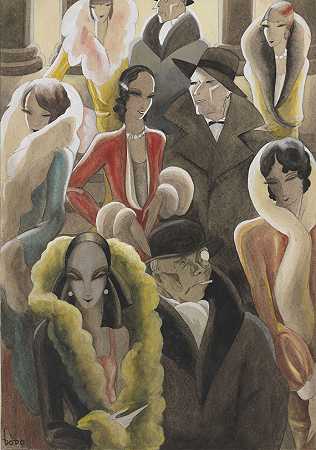 《街景》，1928年。 by (d.i. Dörte Clara Wolff) Dodo
