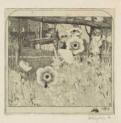 春花，1899年。 by Heinrich Vogeler