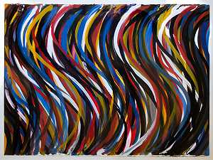 不规则垂直笔触，颜色叠加，1993年 by Sol LeWitt