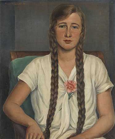 安妮丝·霍尔德肖像，1928年。 by Kurt Weinhold