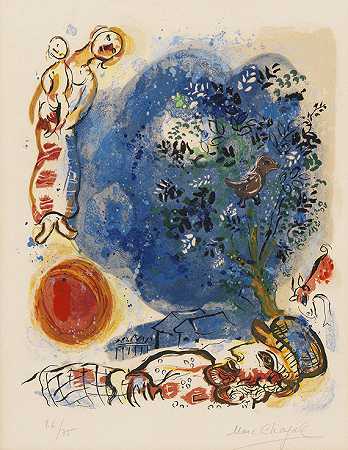 农民，1961年。 by Marc Chagall