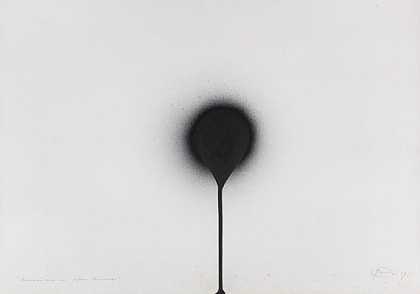 1965年，白色天空中的黑色。 by Otto Piene