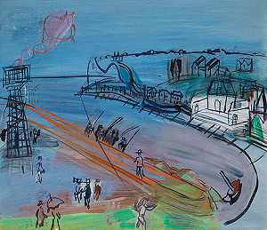 圣阿得斯港入口，1950年 by Raoul Dufy