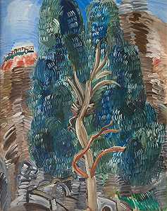 1927年桉树的南方景观 by Raoul Dufy