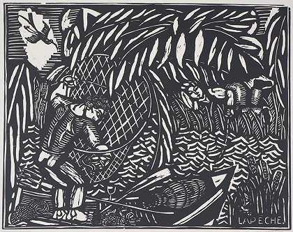 钓鱼，1910年 by Raoul Dufy