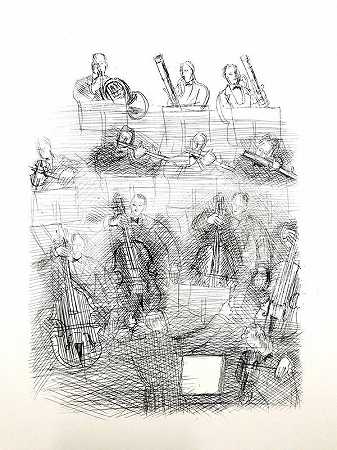 拉乌尔·杜菲1940年创作的《管弦乐队》 by Raoul Dufy