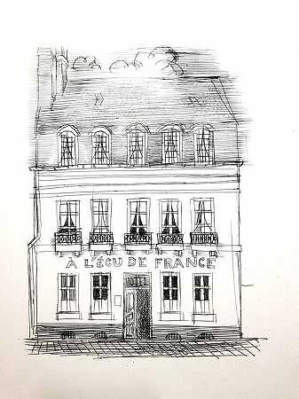 拉乌尔·杜菲1940年创作的原创蚀刻作品《法兰西之家》 by Raoul Dufy