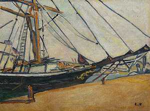 三桅船首，1917年 by Louis Valtat