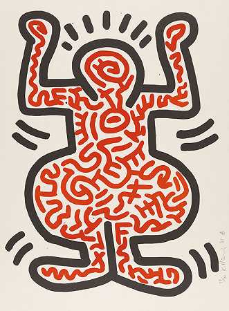 疯狂1号，1985年。 by Keith Haring