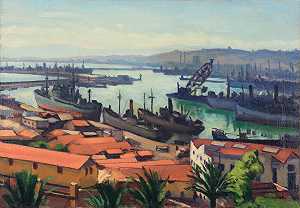 阿加港码头，约1942-1943年 by Albert Marquet