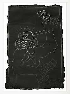 地铁图纸，约1983年 by Keith Haring