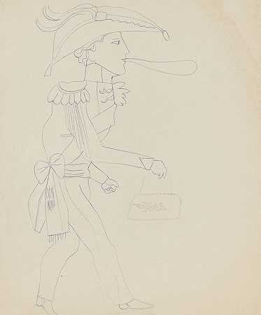 男性服装人物（PAA），嗯，1954年。 by Andy Warhol