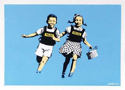 杰克和吉尔（警童）（未签名），2005年 by Banksy