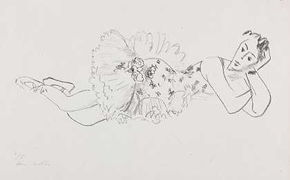 躺着的舞者，头朝下（十个舞者），1925年。 by Henri Matisse