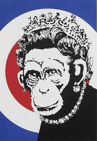 猴子皇后-未签名，2003年 by Banksy