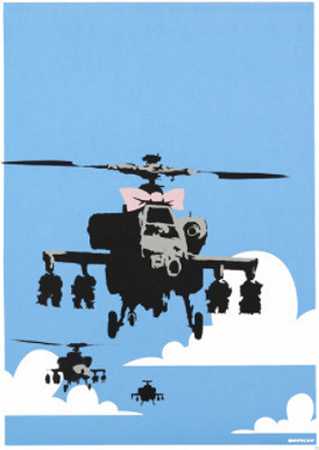 快乐直升机，2003 by Banksy