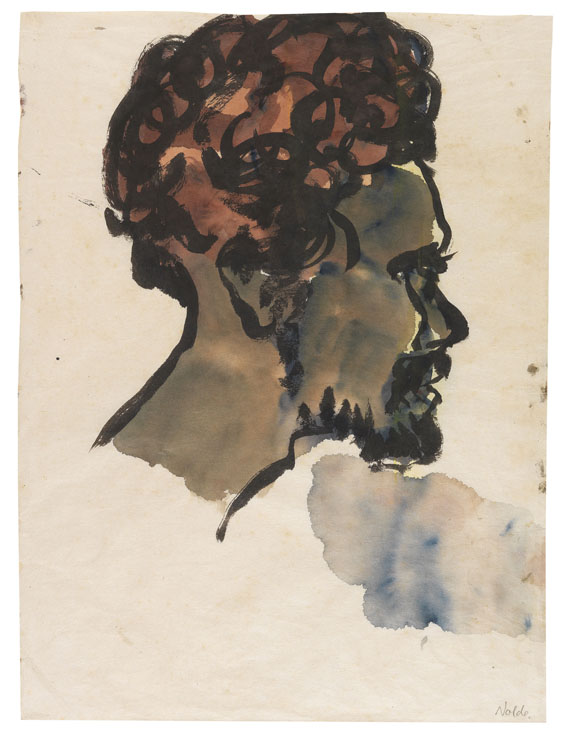 1914年，一位南海岛民的头像，右图。 by Emil Nolde
