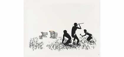 2006年未签名手推车（薄荷+无框架虫害控制COA），2006年 by Banksy