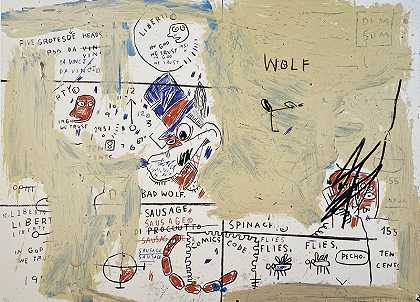 狼香肠，1982-83/2019 by Jean-Michel Basquiat