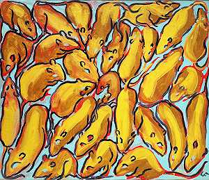 1987年，无标题（老鼠） by Luis Frangella