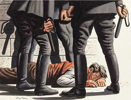 1950-1960年的殴打——警察和受害者 by Stevan Dohanos