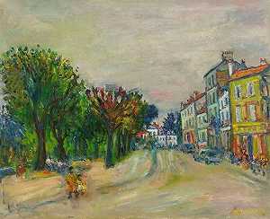 巴黎街头风景，油画，20世纪 by Jacques Zucker