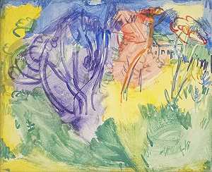 紫树，1936年 by Hans Hofmann