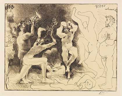 动物舞蹈，1957年。 by Pablo Picasso
