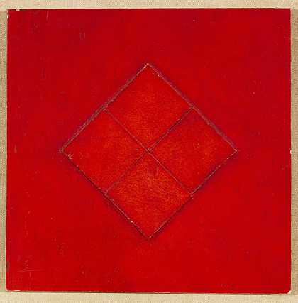 无标题（红色浮雕），约。 by Gottfried Honegger