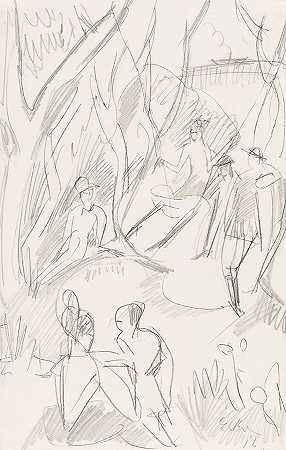 斯温，1912年。 by Ernst Ludwig Kirchner