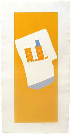《蓝底丰收》选自1973年的《夏日之光》系列 by Robert Motherwell