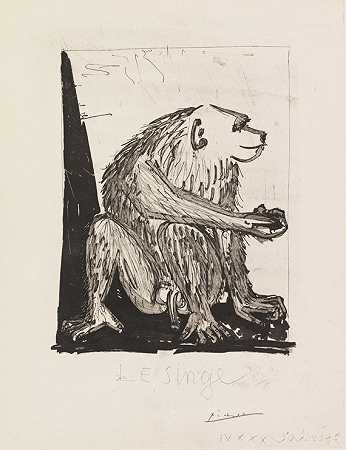 猴子，1936年。 by Pablo Picasso