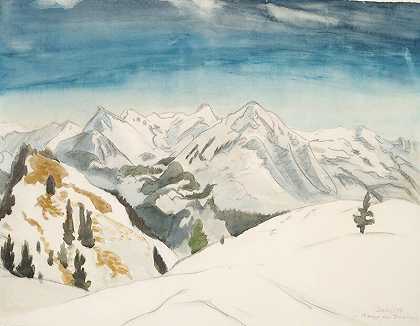 客栈山谷山脉，1949年 by Erich Heckel