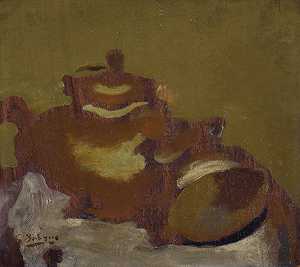 茶壶和柠檬，1947年 by Georges Braque