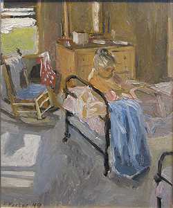 卧室，1949年 by Fairfield Porter