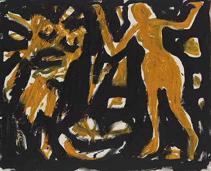 丹妮和恶魔在伦敦，1989年。 by A. R. Penck (d.i. Ralf Winkler)