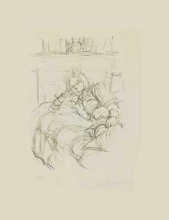 躺着的女人，1960年 by Alberto Giacometti