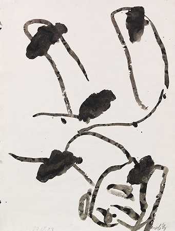 无标题（黑板），1993年。 by Georg Baselitz