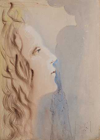 La plus grande beautéde Béatrice（比阿特丽斯的最高美貌）——1950年《神曲》中天堂第8章插图 by Salvador Dalí