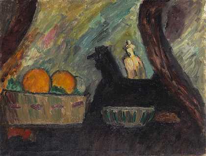 《两个橙子的静物》，1912年。 by Gabriele Münter
