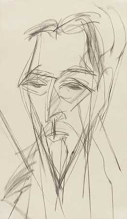 博托·格拉夫的肖像，1915年。 by Ernst Ludwig Kirchner
