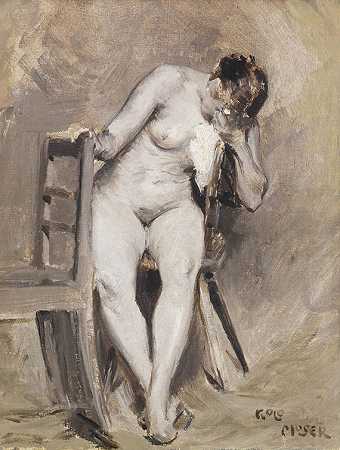 1892年，摄影棚里的女性裸体。 by Koloman Moser